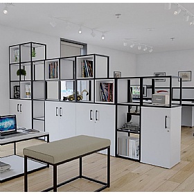 Matrix Storage Double Door Cupboard with Column Frame