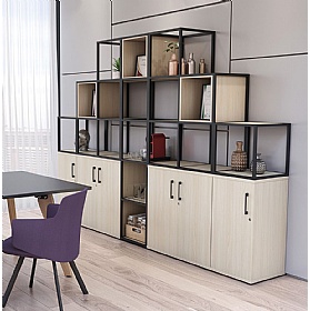 Matrix Storage Double Door Cupboard with Stepped Column Frame