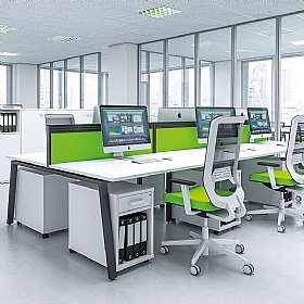 Apex 2 Person A-Frame Rectangular Back to Back Bench Desks - Office Furniture