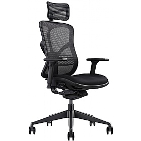 F94 Stealth Ergonomic Mesh and Fabric Office Chair with Headrest