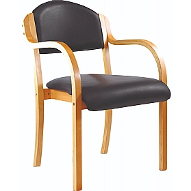 Tahara Wooden Frame Vinyl Stacking Armchairs