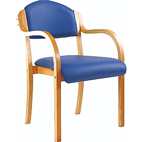 Tahara Wooden Frame Vinyl Stacking Armchairs - Office Furniture