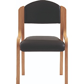 Tahara Wooden Frame Vinyl Stacking Chairs - Office Furniture