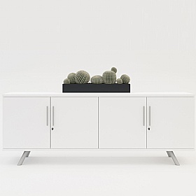 Flare 4 Door Credenza Office Storage Unit - Office Furniture