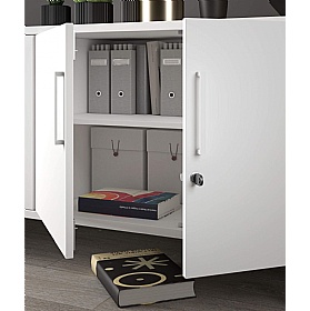 Flare 4 Door Credenza Office Storage Unit - Office Furniture