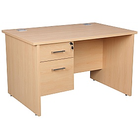 Horizon Panel End Rectangular Office Desks With Single Fixed Pedestal