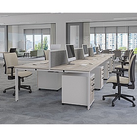 Axxiom 2 Person Rectangular Back to Back Bench Desks - Office Furniture