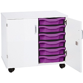 Premium 12 Tray Mobile Storage With Doors
