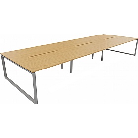 Apex 6 Person Hoop Leg Rectangular Back to Back Bench Desks