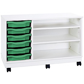 Premium 6 Tray Mobile Storage With 2 Adjustable Shelves