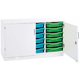 Premium 18 Tray Storage With Doors