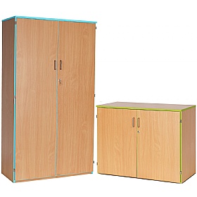 Coloured Edge School Cupboards