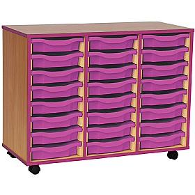 Coloured Edge Mobile 24 Tray Single Storage