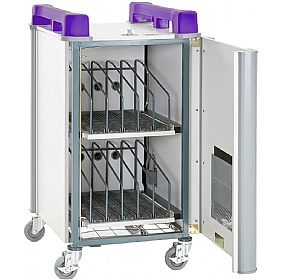 LapCabby 10V Vertical Laptop Charging and Storage Trolley Purple