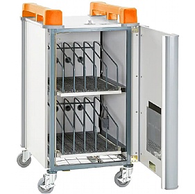 LapCabby 10V Vertical Laptop Charging and Storage Trolley Orange