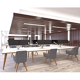 Oslo Scandi Rectangular Back to Back Bench Desks - Office Furniture