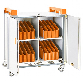 LapCabby Mini 32V Vertical Laptop Charging and Storage Trolley Orange