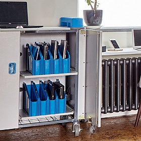 LapCabby Mini 32V Vertical Laptop Charging and Storage Trolley - Education