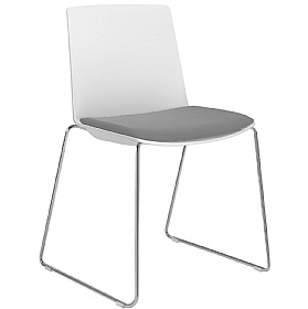 Stratus Sled Base Meeting and Breakout Chair with Seat Pad - Office Furniture