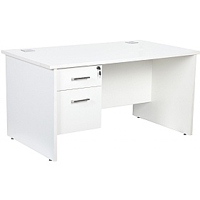 Horizon Panel End Rectangular Office Desks With Single Fixed Pedestal