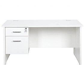Horizon Panel End Rectangular Office Desks With Single Fixed Pedestal