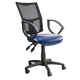 Haddon 3-Lever Mesh Back Vinyl Operator Chairs