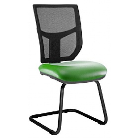Haddon Mesh Back Vinyl Visitor Chairs