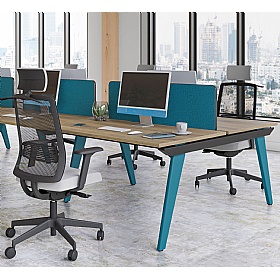 Tract Shades 4 Person Rectangular Back to Back Bench Desks