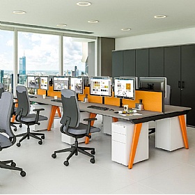 Tract Shades 6 Person Rectangular Back to Back Bench Desks