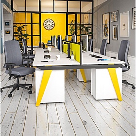 Tract Shades 6 Person Rectangular Back to Back Bench Desks