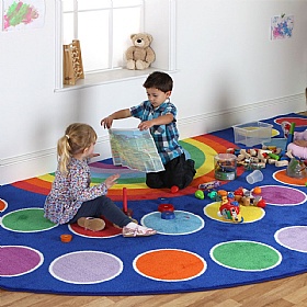 Rainbow Large Semi-Circle Placement Carpet