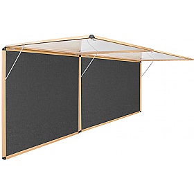 Resist-a-Flame Wood Effect Top-Hinged Tamperproof Noticeboards