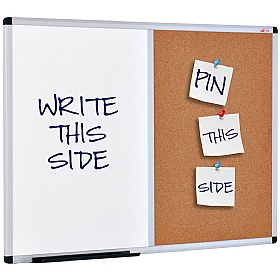InfoHub Aluminium Framed Combination Cork Boards