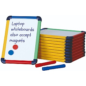 WriteOn Coloured Show and Tell Handheld Whiteboards - Pack of 10