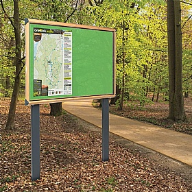 Shield Wood Effect Outdoor Freestanding Noticeboards with Sunken Posts