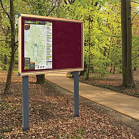 Shield Wood Effect Outdoor Freestanding Noticeboards with Sunken Posts