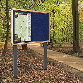 Shield Wood Effect Outdoor Freestanding Noticeboards with Sunken Posts