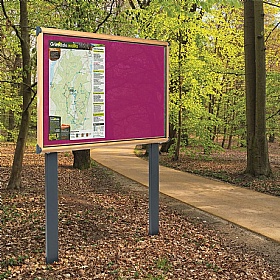Shield Wood Effect Outdoor Freestanding Noticeboards with Sunken Posts
