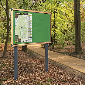 Shield Wood Effect Outdoor Freestanding Noticeboards with Sunken Posts