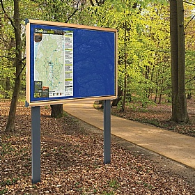 Shield Wood Effect Outdoor Freestanding Noticeboards with Sunken Posts
