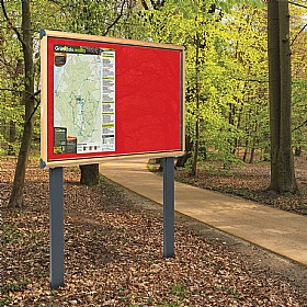 Shield Wood Effect Outdoor Freestanding Noticeboards with Sunken Posts