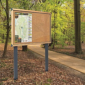 Shield Wood Effect Outdoor Freestanding Noticeboards with Sunken Posts