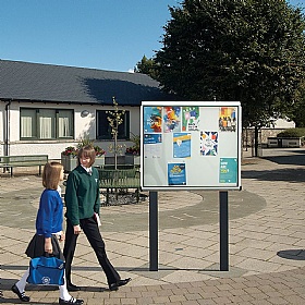 Shield Outdoor Freestanding Whiteboards with Sunken Posts