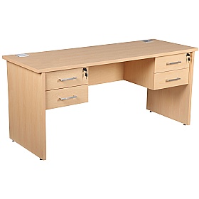 Horizon Compact Panel End Rectangular Office Desks With Double Fixed Pedestals