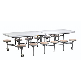 12 Seat Primo Rectangular Mobile Folding Table with Stools