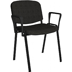 Taurus Black Frame Stacking Conference Chairs with Arms