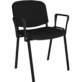 Taurus Black Frame Stacking Conference Chairs with Arms
