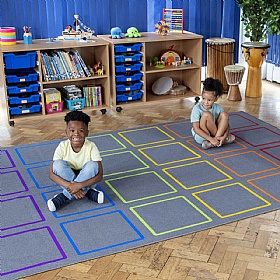 Essentials Rainbow Squares Placement Carpet