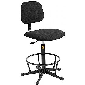 ESD Static Dissipative Fabric Draughtsman Chairs with Glides