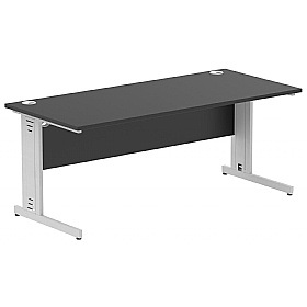 Onyx Black Rectangular Cable Managed Office Desks